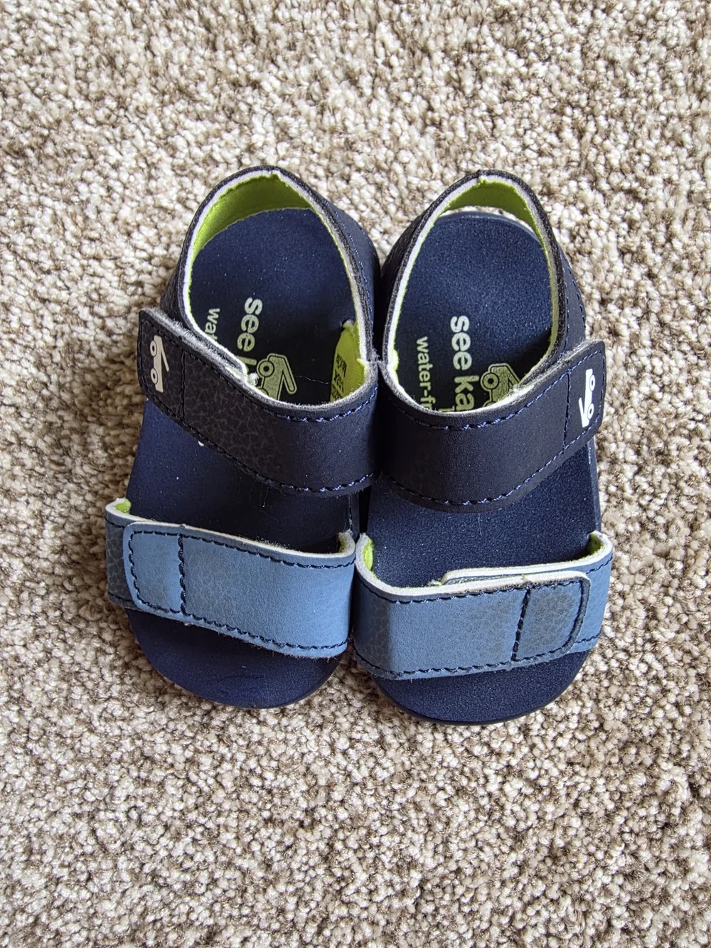 See Kai Run Navy and Light Blue Kids Velcro Sandals